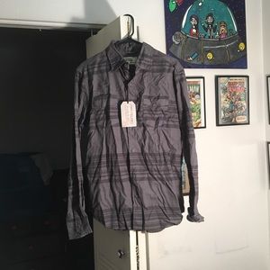Free planet plaid button down nwt